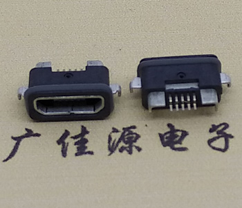供应MICRO USB B型防水母座,带防水胶圈/四脚沉2.0MM插板